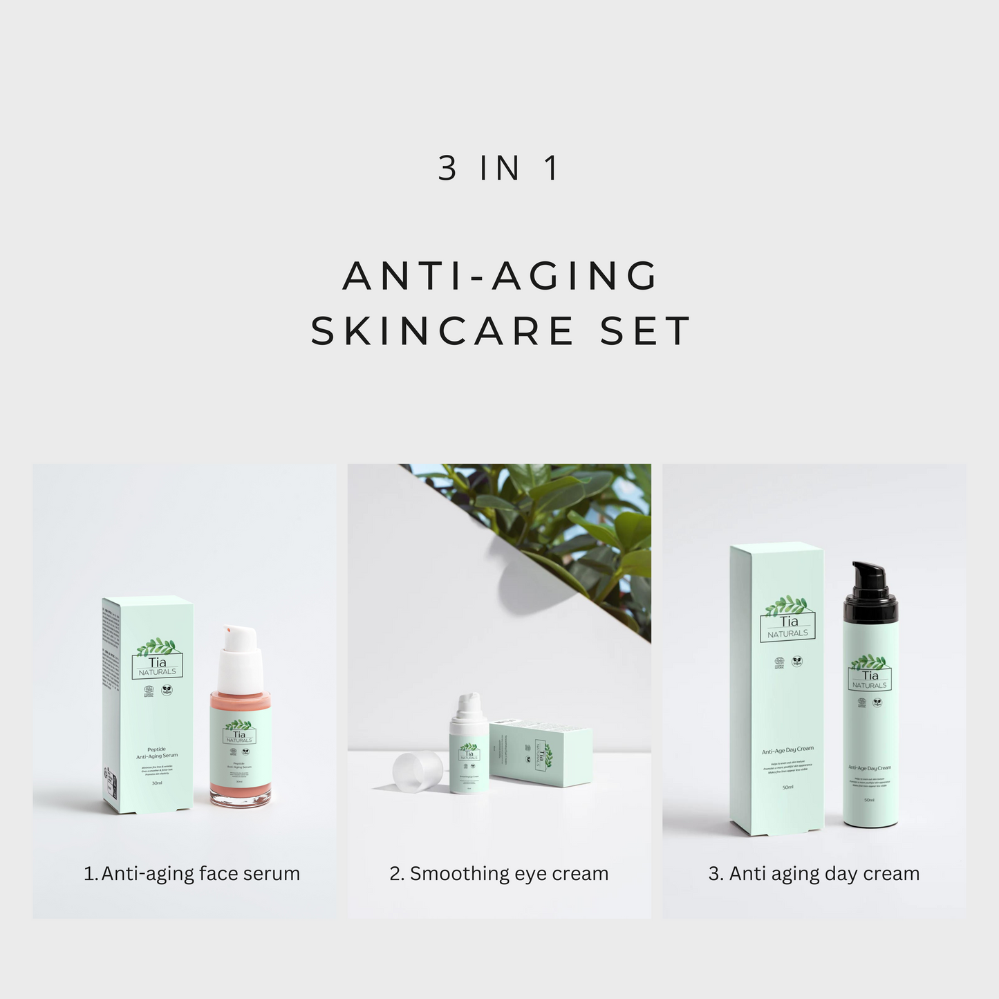 "Turn Back Time" Anti-Aging Skincare Set - Anti Wrinkle - Certified Natural - FDA Compliant - Safe & No Harmful Chemicals (Copy)
